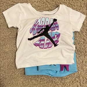 Jordan purple and blue shorts and shirt